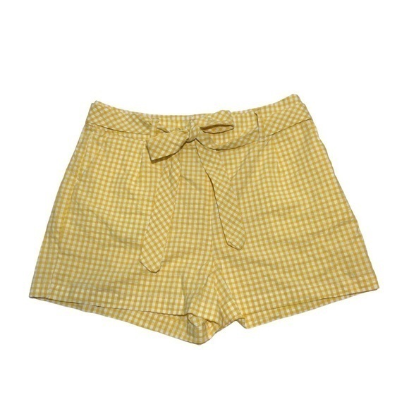 a new day Pants - NWOT Seersucker Yellow White Gingham Shorts New